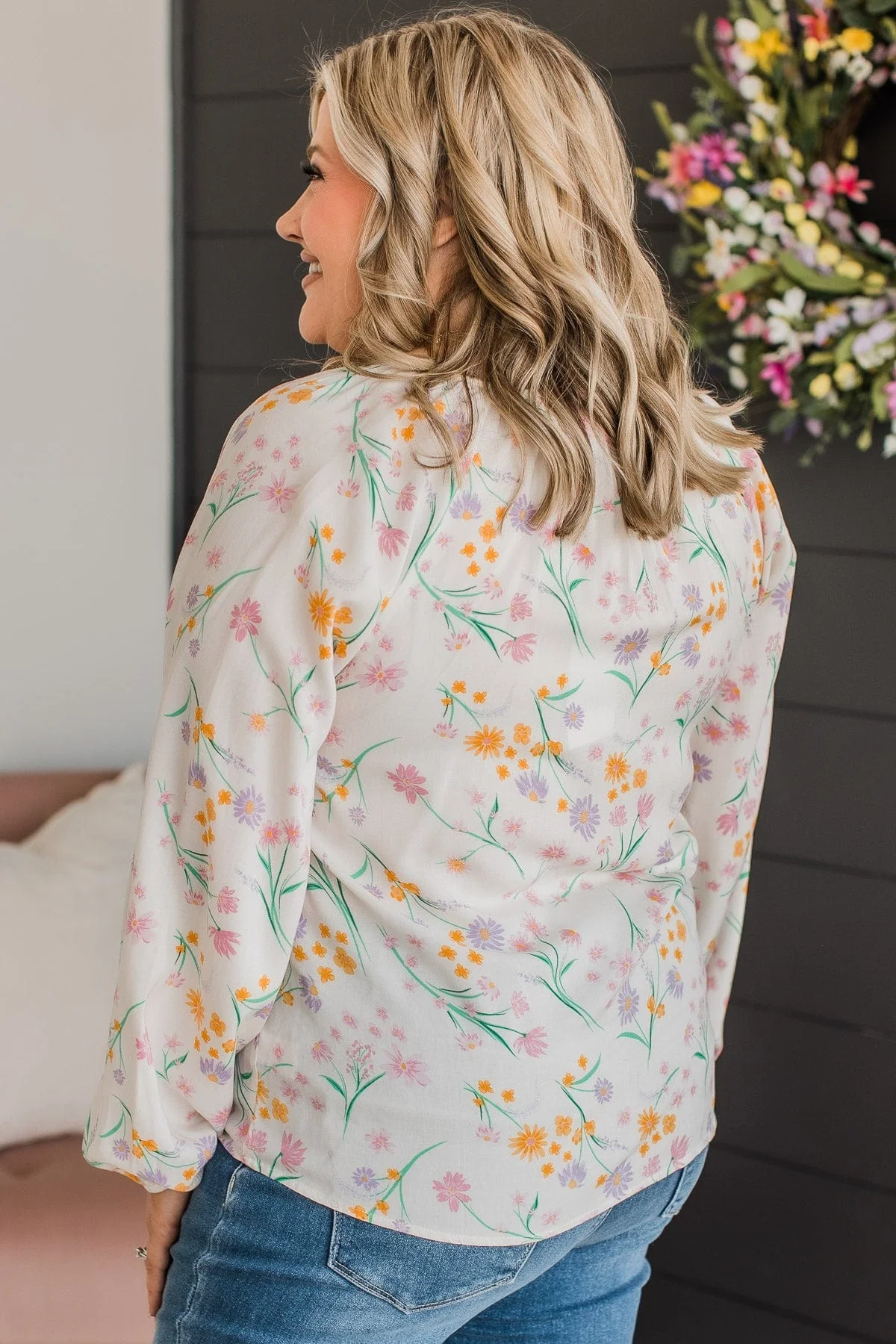 Always A Silver Lining Floral Blouse- Ivory - Image 5