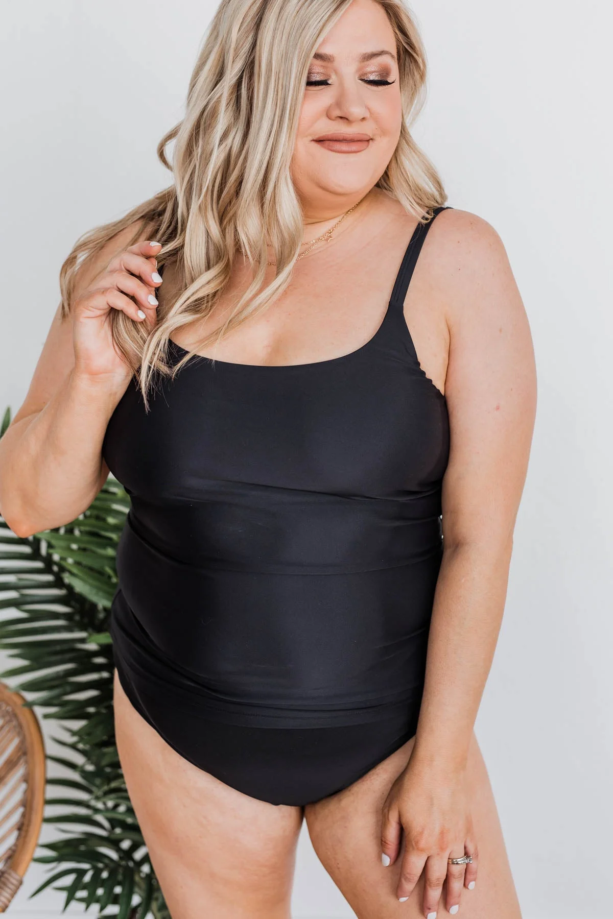 Bask In The Sun Mid-Rise Swim Bottoms- Black - Image 5