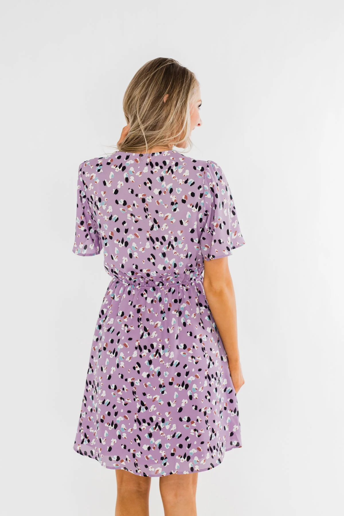 Embrace The Beauty Wrap Tie Dress- Purple - Image 10
