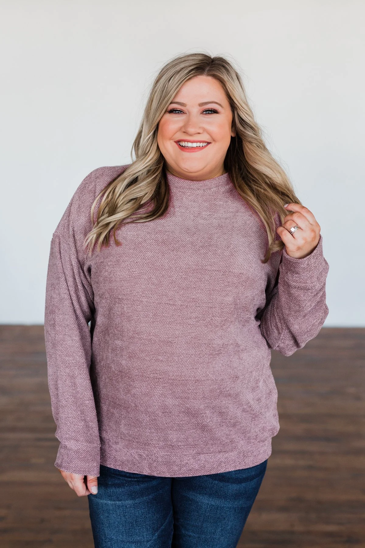 Meet Me By The Fireside Knit Sweater- Mauve Purple - Image 4