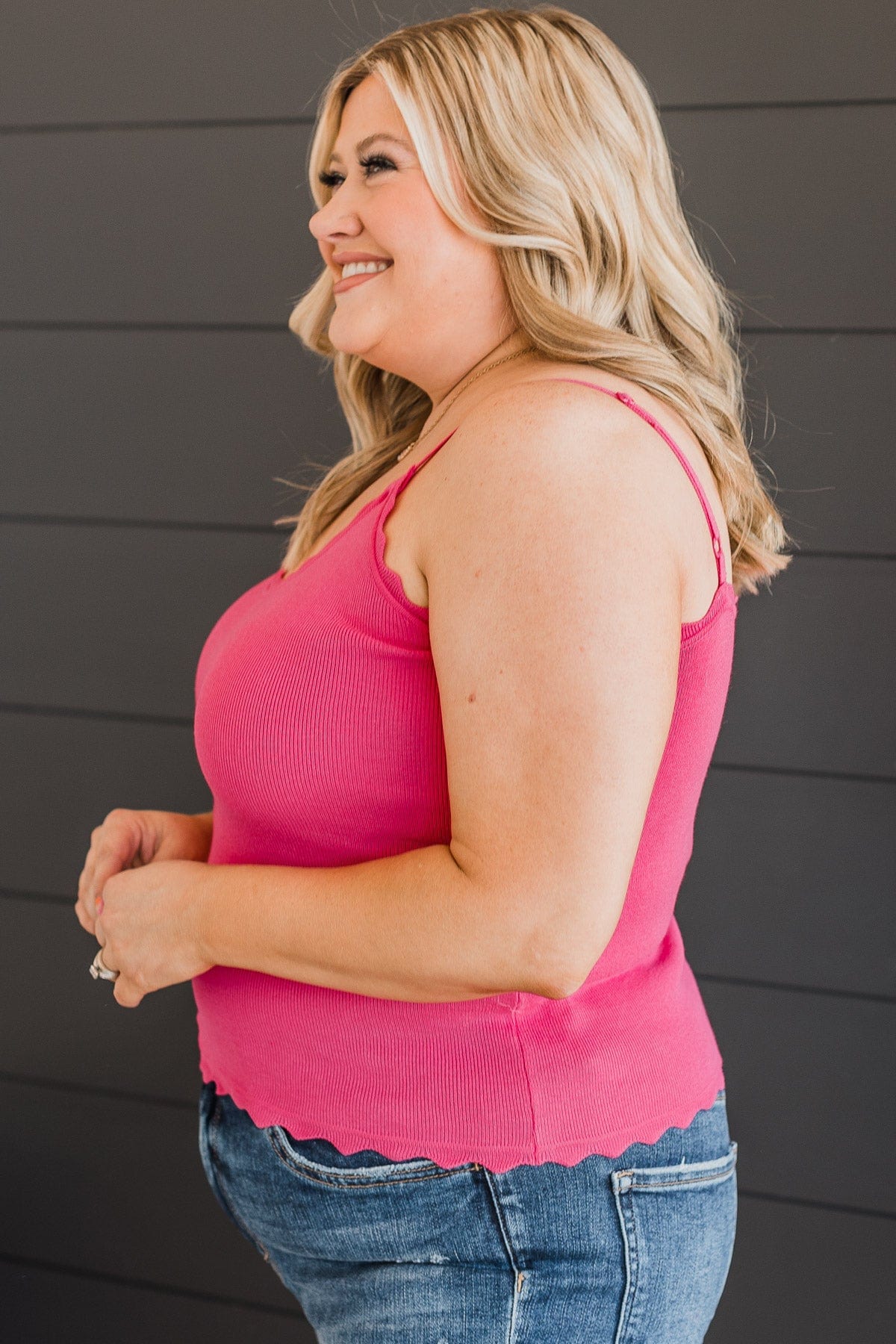 Pure Coincidence Knit Tank Top- Fuchsia - Image 5