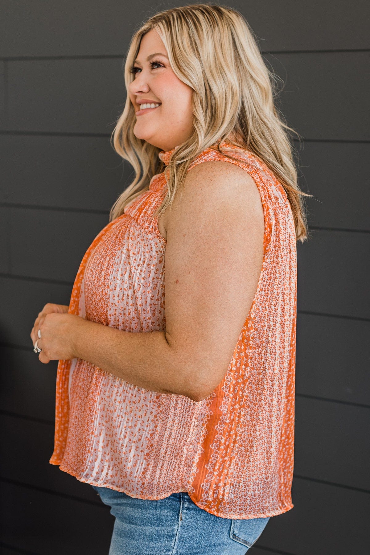 Stolen Moments Knit Tank Top- Orange - Image 4