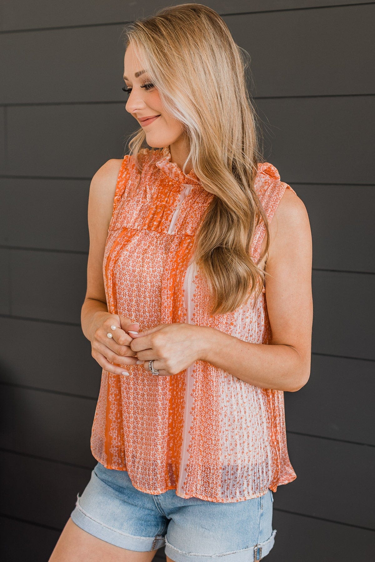 Stolen Moments Knit Tank Top- Orange - Image 6