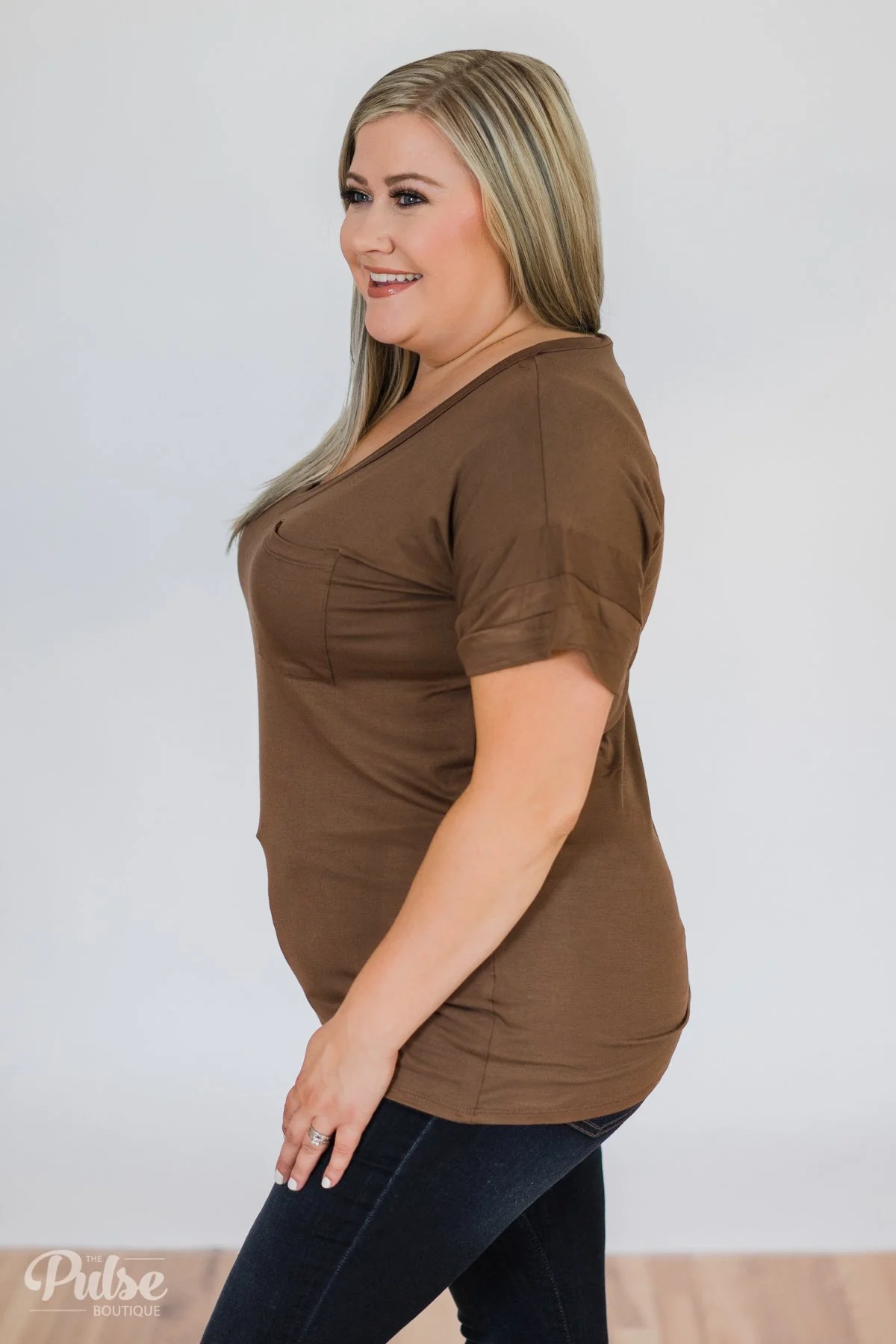 The Perfect Pocket Tee - Brown - Image 7